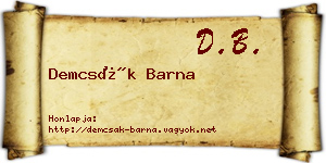 Demcsák Barna névjegykártya