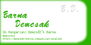 barna demcsak business card